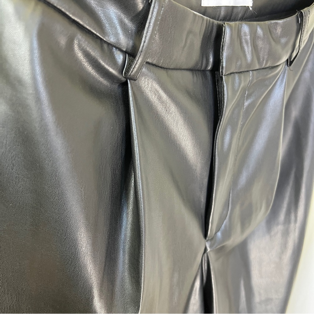 Mango Black Faux-Leather Gaucho Pants - Picture 11 of 16
